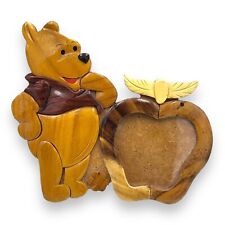 VTG Disney Winnie the Pooh Picture Frame Handmade Lacquered Stained Apple picture
