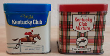 Lot of 2 Vintage Kentucky Club Empty Tobacco Tins 1 oz Excellent Condition picture