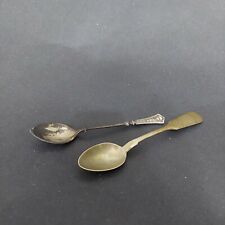 Vintage Pair of antique copper spoon with stamp BM 11 cm picture