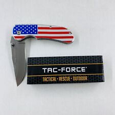 Tac Force Linerlock A/O American Flag USA Front Handle Satin Folding Knife 902SF picture