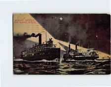 Postcard A Night Scene on Lake Erie USA North America picture