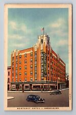 Janesville, WI-Wisconsin, Monterey Hotel Advertising Antique, Vintage Postcard picture