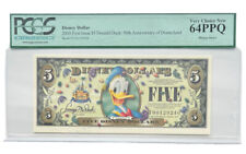2005 $5 DONALD DUCK DISNEY DOLLAR T Series No Bar Code PCGS 64PPQ 1st Issue 2E picture