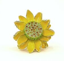 Ciel Collectables Sunflower Trinket Box. Made with Swarovski Crystals & Enamel  picture