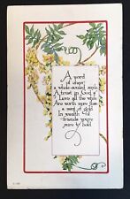Word of Cheer Antique PC Posted 1917 Friends God Theme Embossed picture