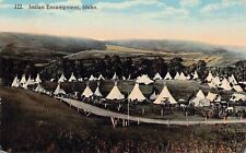 Pocatello ID Idaho Fort Hall Indian Reservation Tipi Tepee Camp Vtg Postcard A34 picture