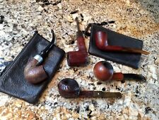 Lot of 5 Vintage Pipes & 2 Leather Cases - 3 Italy picture