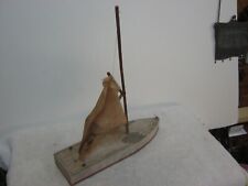 Antique/Vintage  Hand Made Wooden Fork Art Nautical  Boat, Found In Old Estate picture