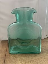 Blenco, vintage glass  blown, double spout pitcher, Teal Green picture