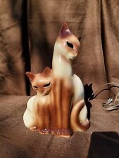 Mid Century Modern Howard Kron Siamese Cats Table or Television Lamp - NICE picture