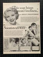 Vintage 1933 Lux Soap - Helen Twelvetrees Print Ad picture