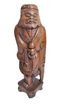 OLD HAND CARVED SOLID RED WOOD MID CENTURY SCULPTURE FIGURINE picture