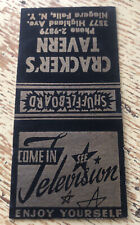 1950s-60s Come In See Television Cracker’s Tavern Niagra Falls NY Matchbook Cove picture