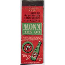 1950's 7up do you know Soft Drink Empty FS Matchbook Cover picture