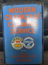 VINTAGE 1948 CRANKCASE SERVICE STANDARD OIL PORCELAIN GAS STATION SIGN 12