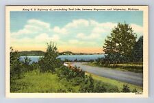 Ishpeming MI-Michigan, Along US Highway 41, Antique, Vintage Postcard picture