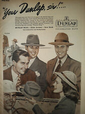 1946 Original Esquire Art WWII Era Ads Dumlap Hats Gruen Curvex Watches picture