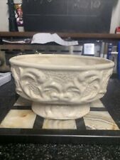 Vintage Ivory Oval Ceramic Planter Patterened 3.75”x 4.5”x 6.25” picture