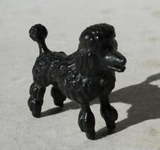 Poodle Dog Figurine Miniature Black Plastic Standing Unmarked Poodle Dog Figure picture