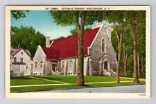 Gouverneur NY-New York, St James Catholic Church Vintage Souvenir Postcard picture