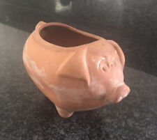 Vintage TerraCotta Clay Pig Planter Pot Rustic Patina Farmhouse Country Red Ware picture