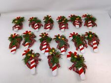 Group of 15 Vera Wood Wrapped in Velvet Christmas Candy Cane Napkin Rings picture