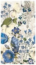 TWO Individual Napkins Blue Flowers Guest Towel for Decoupage (706) picture