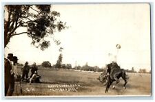 c1910's Happy Loosley Limber Jim Bucking Bronco Horse Cowboy RPPC Photo Postcard picture
