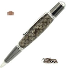 Sierra Ballpoint - Black Titanium & Platinum - Western Diamondback Snakeskin Pen picture