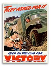 “They Asked For It” 1942 Vintage Style WW2 War Truck Poster - 18x24 picture