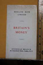 1962 Midland Bank Limited Britain's Money Brochure Overseas Branch Currency UK picture