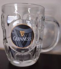 Guinness Tankard Dimpled Harp Logo Glass Beer Mug picture