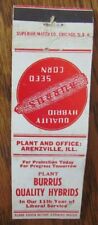FARM RELATED: BURRUS HYBRIDS SEED & CORN (ARENZVILLE, ILLINOIS) MATCHBOOK -F8 picture
