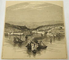 1885 magazine engraving ~ SEBASTOPOL, Russia ~ boats in water picture