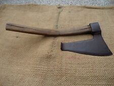 DECORATED ANTIQUE COOPERS SIDE AXE CARPENTER'S HAND FORGED GOOSEWING HEWING  picture