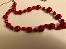 VINTAGE ESTATE RED BEAD   NECKLACE picture
