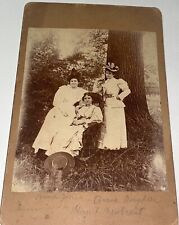 Rare Antique Victorian American ID'd Outdoor Group Lovely Ladies Cabinet Photo picture