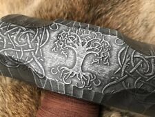 Handmade Large Viking Yggdrasil  Berserker Hammer Burned and Carved picture