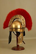 18GA SCA Medieval Knight Roman King Helmet With Red Plume Halloween Costume Item picture
