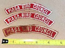 THREE (3) VINTAGE BSA BOY SCOUTS PIASA BIRD COUNCIL CURVED STRIPS picture