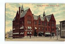 Old Vintage Postcard of Savings Bank Block Abington MA picture