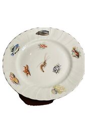 Vintage Lazeyras Limoges France Sea Creatures Round Plate 9- 5/8 Inch-NICE picture