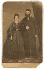 CIRCA 1860'S INCREADIBLE RARE ANTIQUE CDV OF OLDER INTERRACIAL COUPLE picture