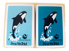 Vintage 1980 Sea World Double Deck Playing Cards Shamu the Killer Whale w/ Case picture