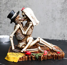Ebros Love Never Dies Castaway Wedding Skeleton Couple Kissing Statue 3.75