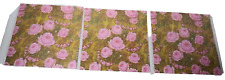Vintage 3-Packs HY-SIL Gift Wrap Wrapping Paper 2 Sheets Pink Roses Gold Diamond picture