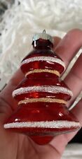 Vintage SHINY BRITE UNSILVERED Ornament MICA Red Glass EXCELLENT picture
