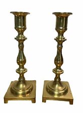 Pair Vintage Classic Tapered India Solid Brass CM Candlestick Holders 7