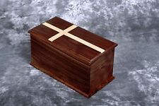 Walnut 300# urn with maple cross picture