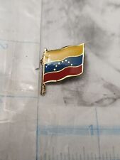 Vintage International Flag of Venezuela Gold Tone & Enameled Lapel Pin  picture